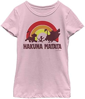 Girls Disney Lion King Hakuna Rainbow Girl's Solid Crew Tee…