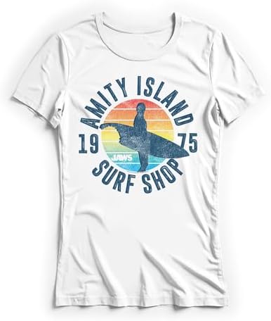 Jaws Amity Surf Shop Women's Traditional Short Sleeve Tee S…