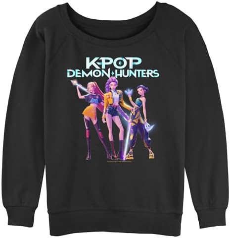 KPop Demon Hunters Juniors Girls Group Shot Sweatshirt Black