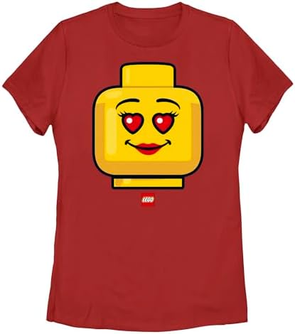 Lego Iconic Heart Eyes Women's Short Sleeve Tee Shirt Red