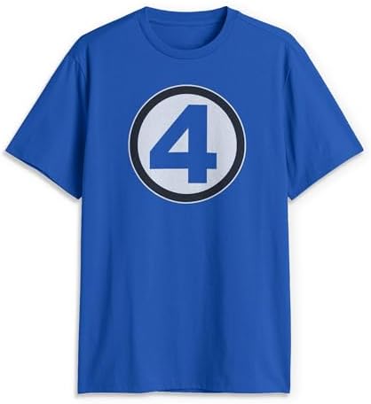 Marvel Fantastic Four Classic Logo Retro Graphic T-Shirt Me…