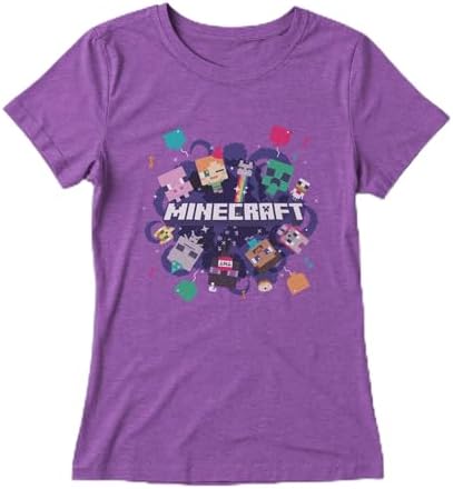Minecraft Mob Portal Party Girls Youth Graphic T-Shirt Shor…