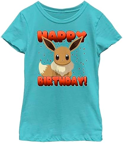 Pokemon Girls Eevee Birthday Short Sleeve Tee Shirt