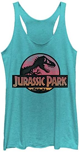 Women's Jurassic Park Logo Watercolor Print Racerback Tank Top